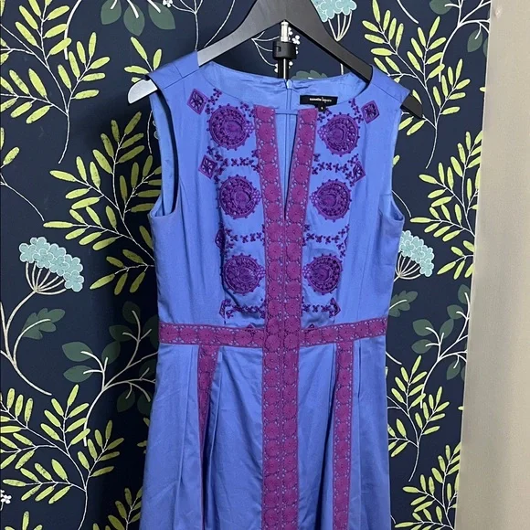 Nanette Lepore Blue and Purple Mini Dress Size 6 - Picture 1 of 9